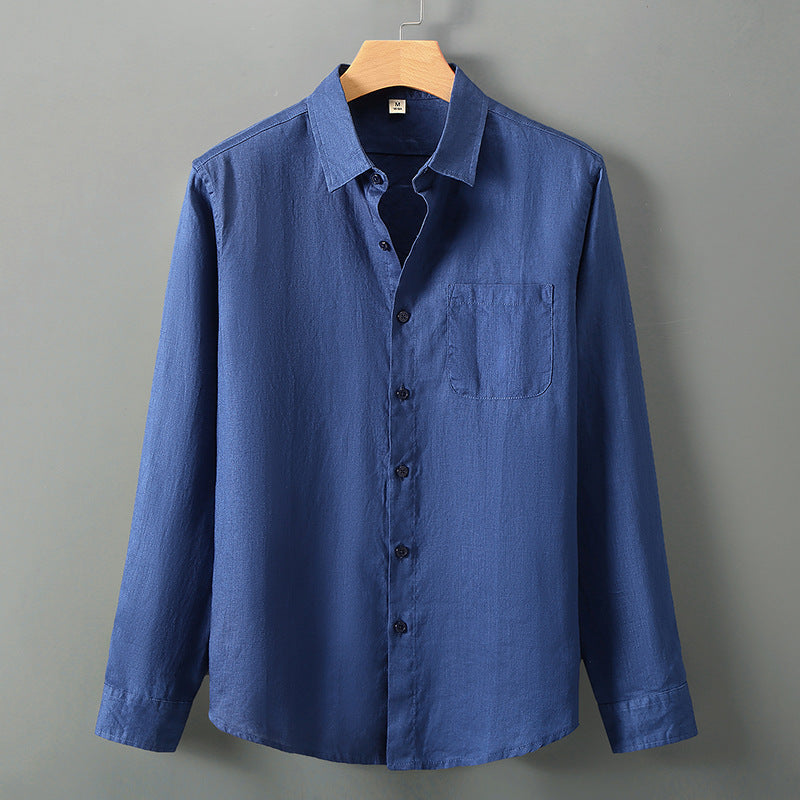 Mens Linen Long Sleeve Casual Shirt
