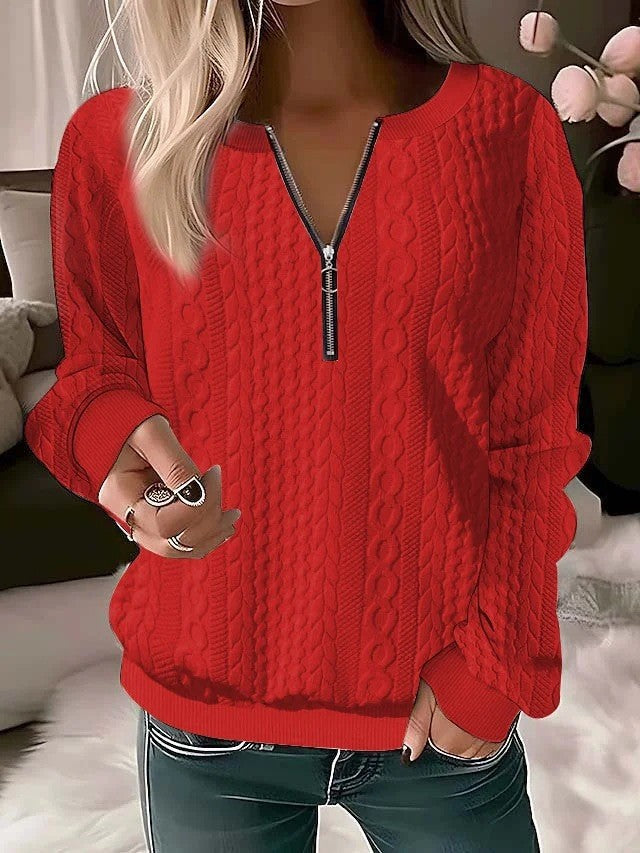 Womens Zipper Front Sweatshirt