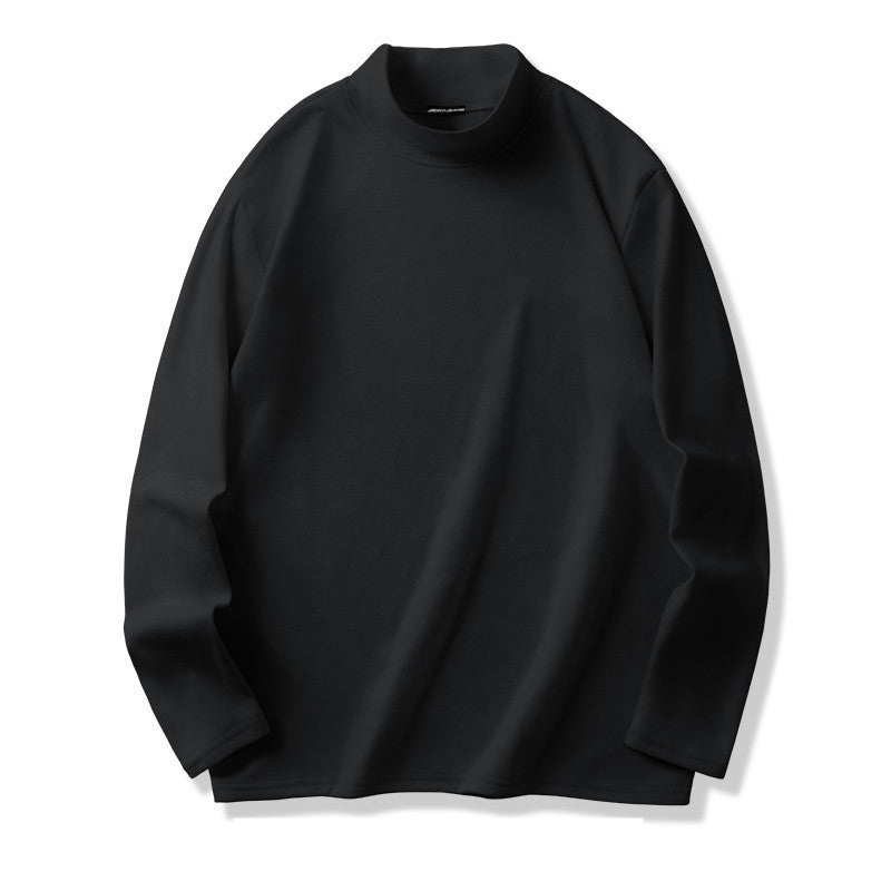 Men's Velvet Half Turtleneck Long Sleeve Shirt