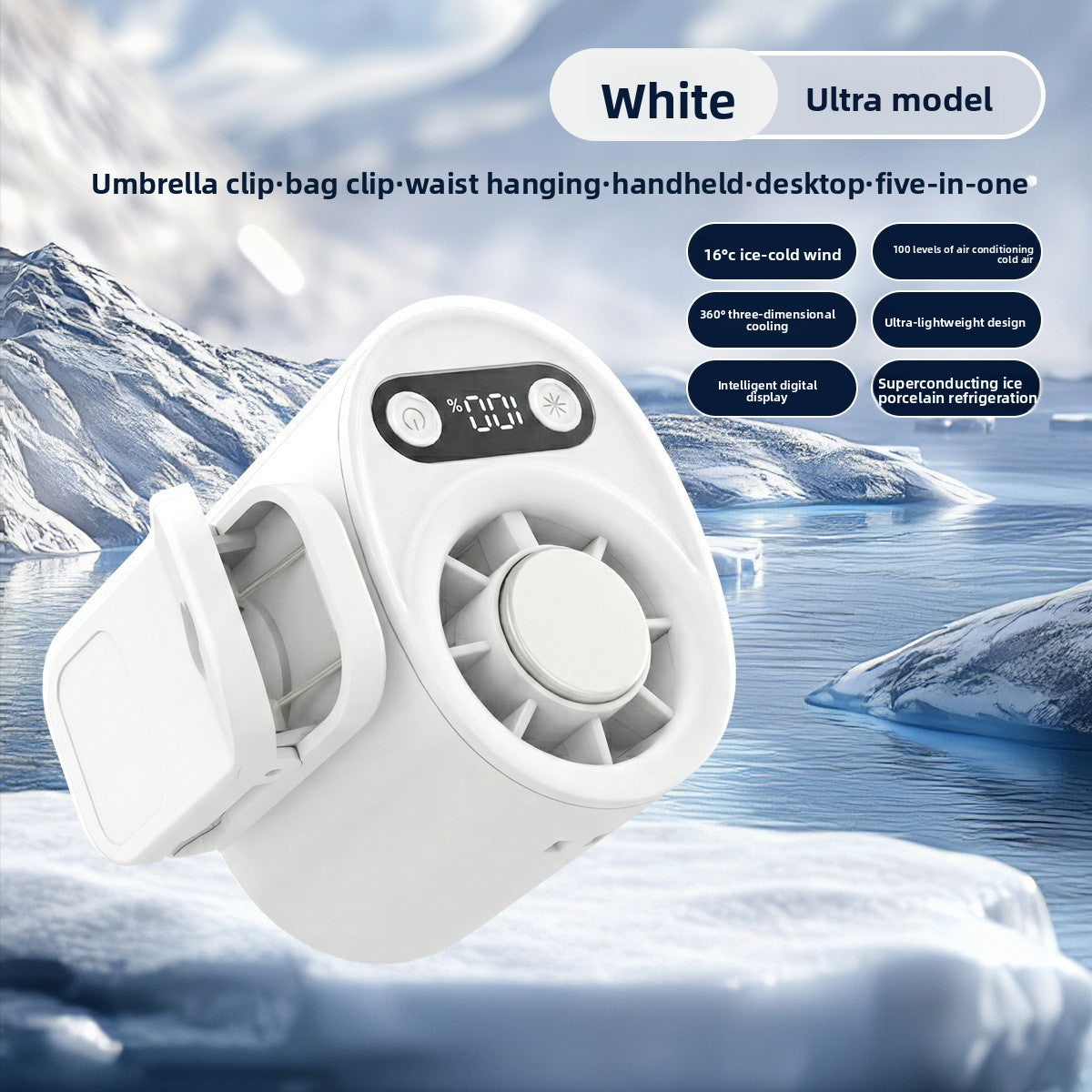 Portable USB Rechargeable Neck Hanging Fan