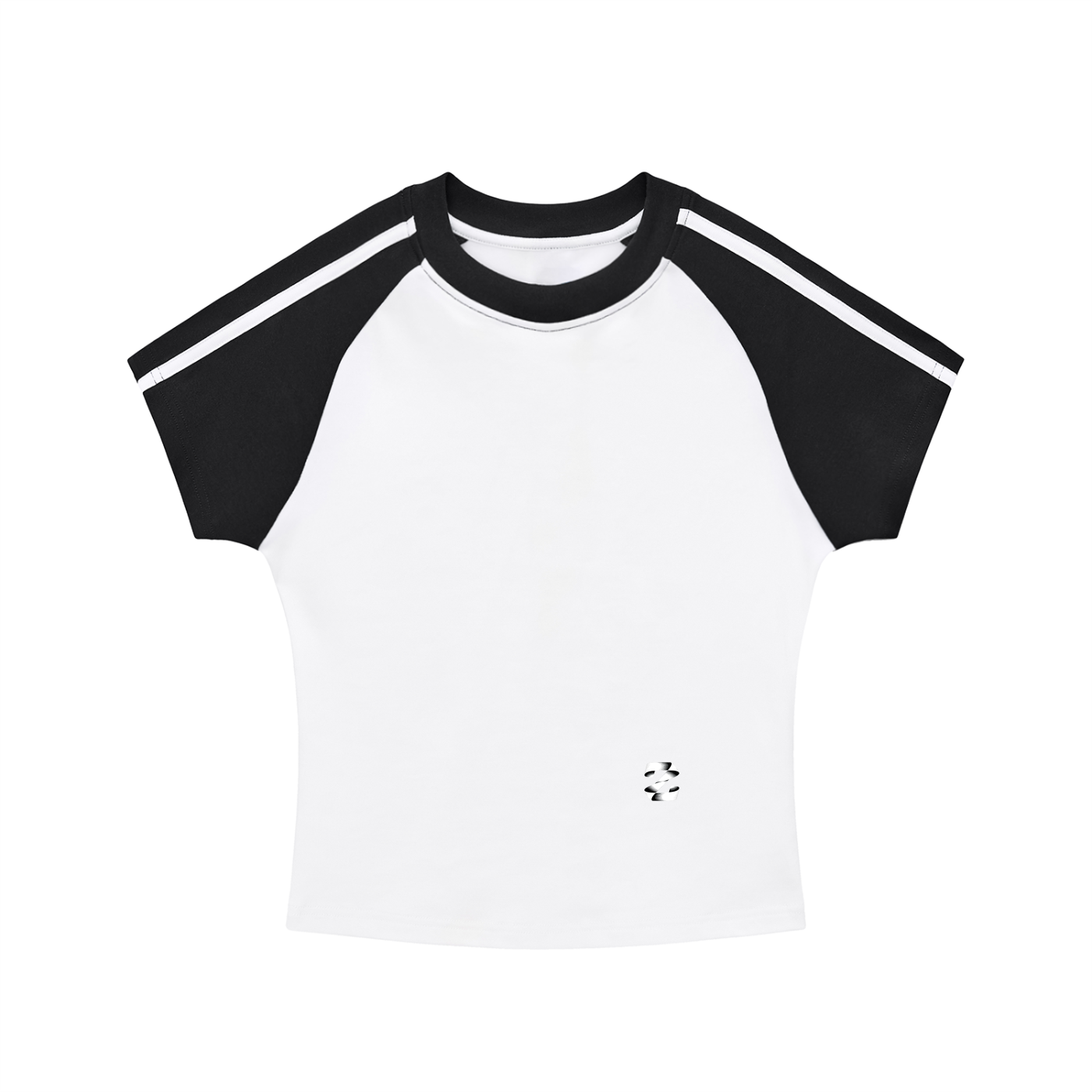 Contrast Stripes Bodycon Raglan  Sleeve T-Shirt