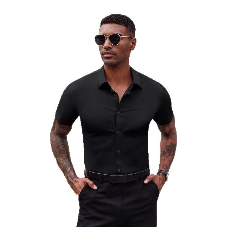 High Elasticity Seamless No-Iron Ice Silk Shirt