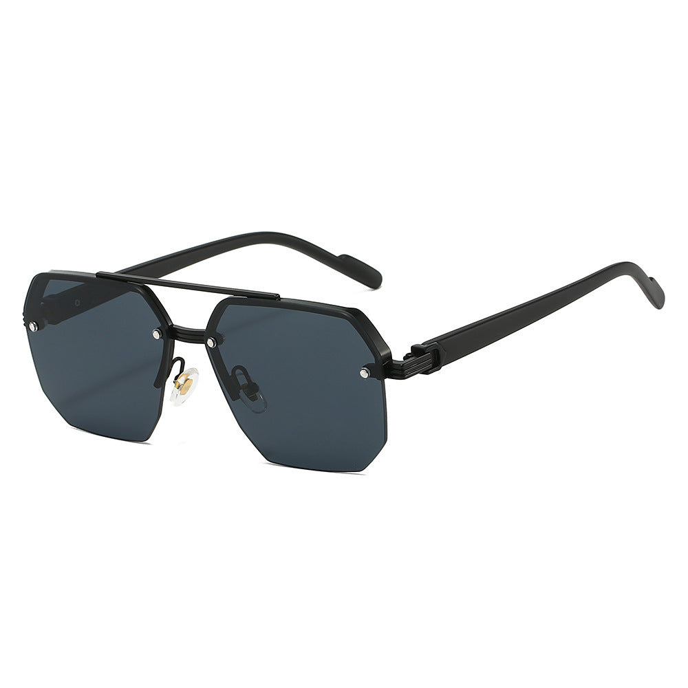 Half Frame Square Sunglasses for Men