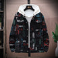 Mens Printed Corduroy Hooded Jacket