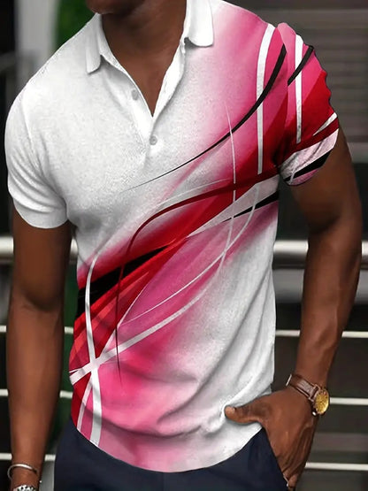 Printed buttoned short-sleeved shirt