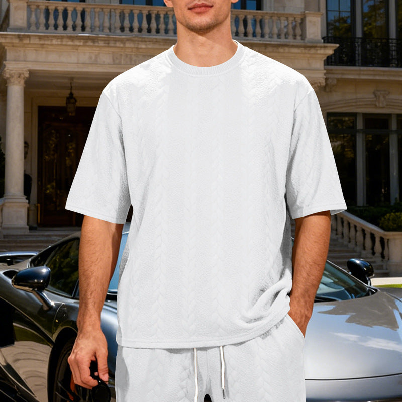 Heavyweight Jacquard Knit T-Shirt