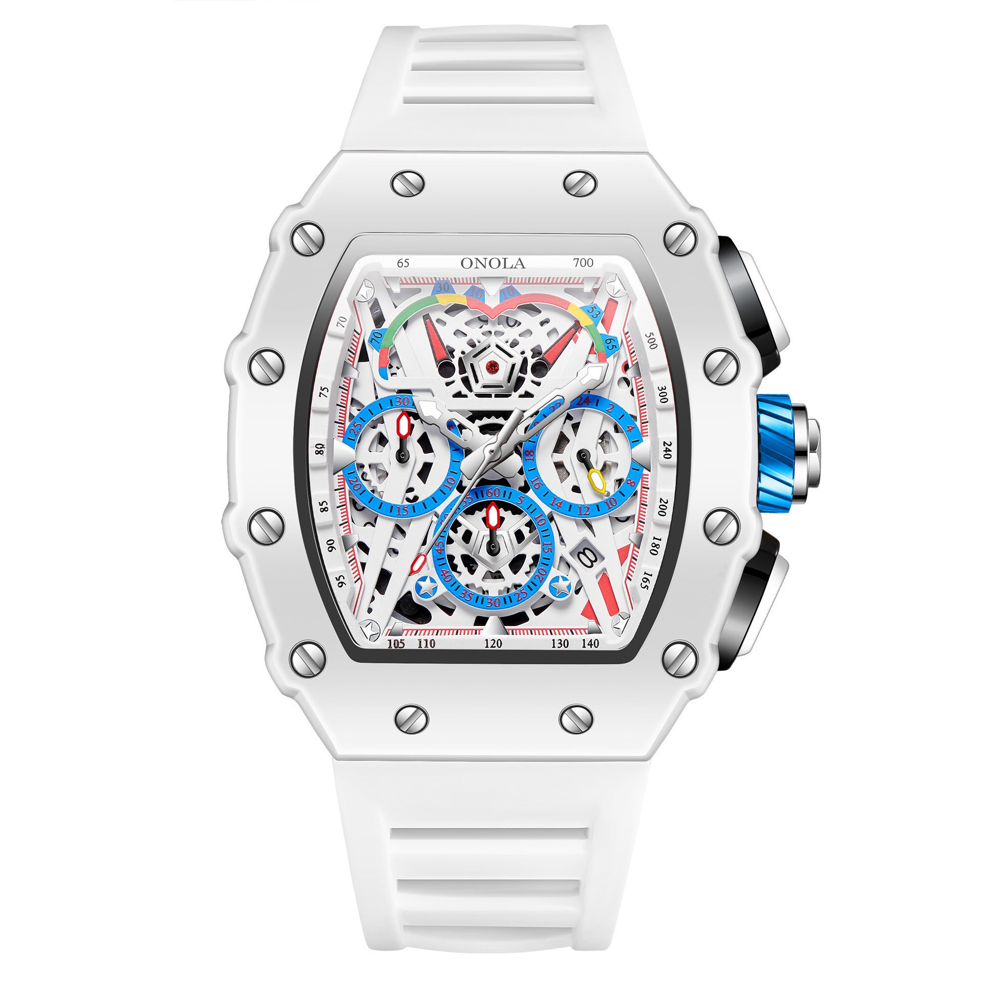 Multifunctional Waterproof Quartz Watch with Silicone Strap