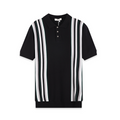 Mens Breathable Striped Polo Shirt