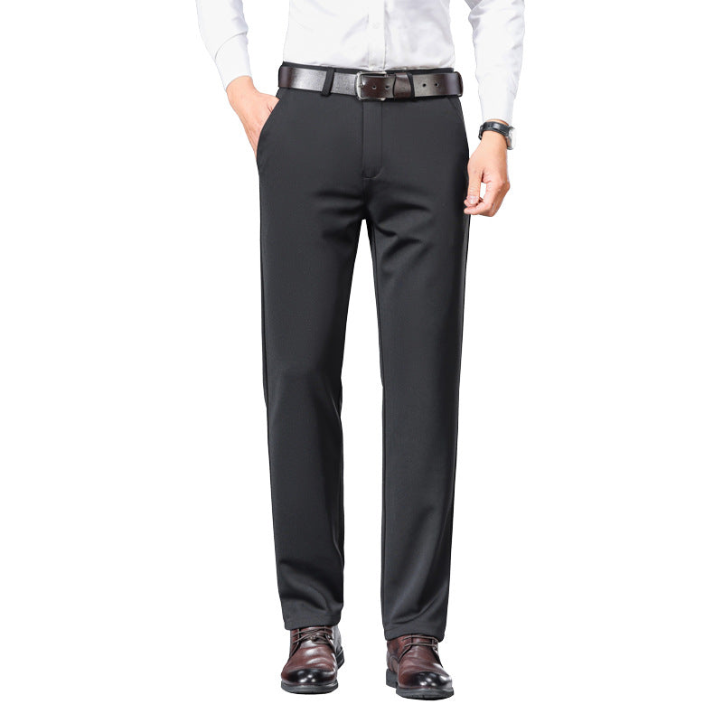 Elastic Straight Leg Casual Trousers for Men