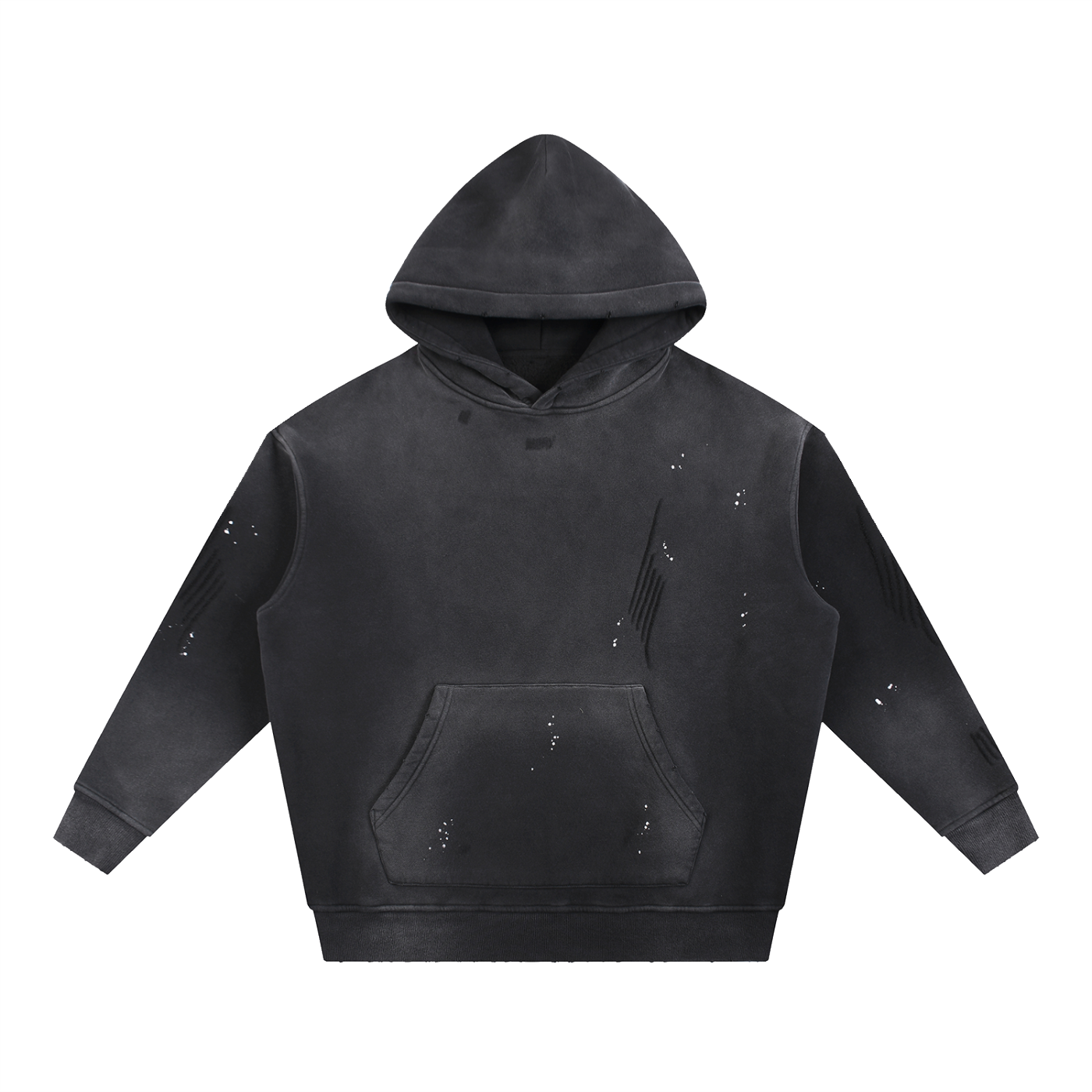 Zings Vintage Washed Frayed Fleece Hoodie