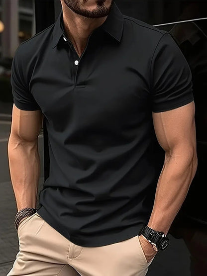 Printed buttoned short-sleeved shirt