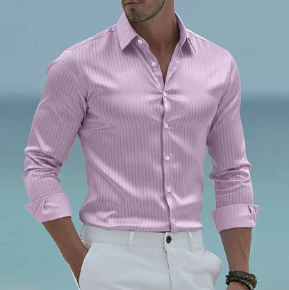 Mens Long Sleeve Striped Shirt