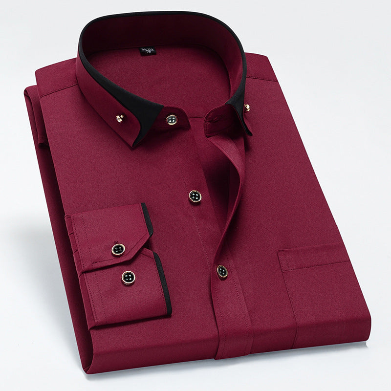 Men's Contrast Collar Stretch Shirt