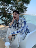 Loose Fit Plaid Shirt Casual Wear