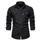 Men's Non-Iron Cotton Long Sleeve Shirt Slim Fit Casual Solid Color
