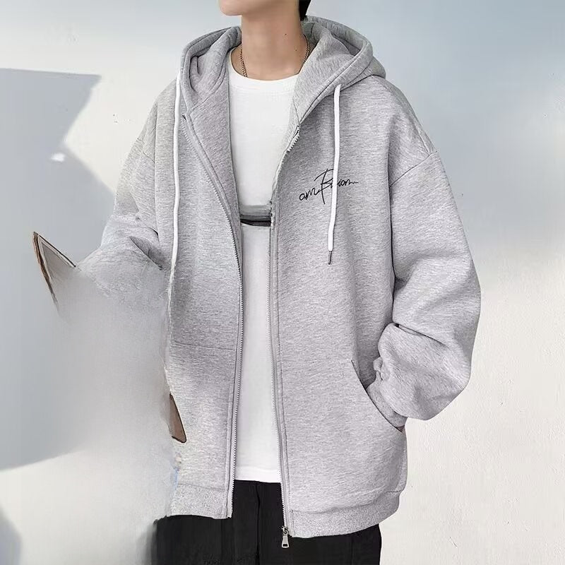 Hooded sweatshirt cardigan