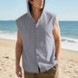 Men's Linen Hooded Vest Sleeveless Casual