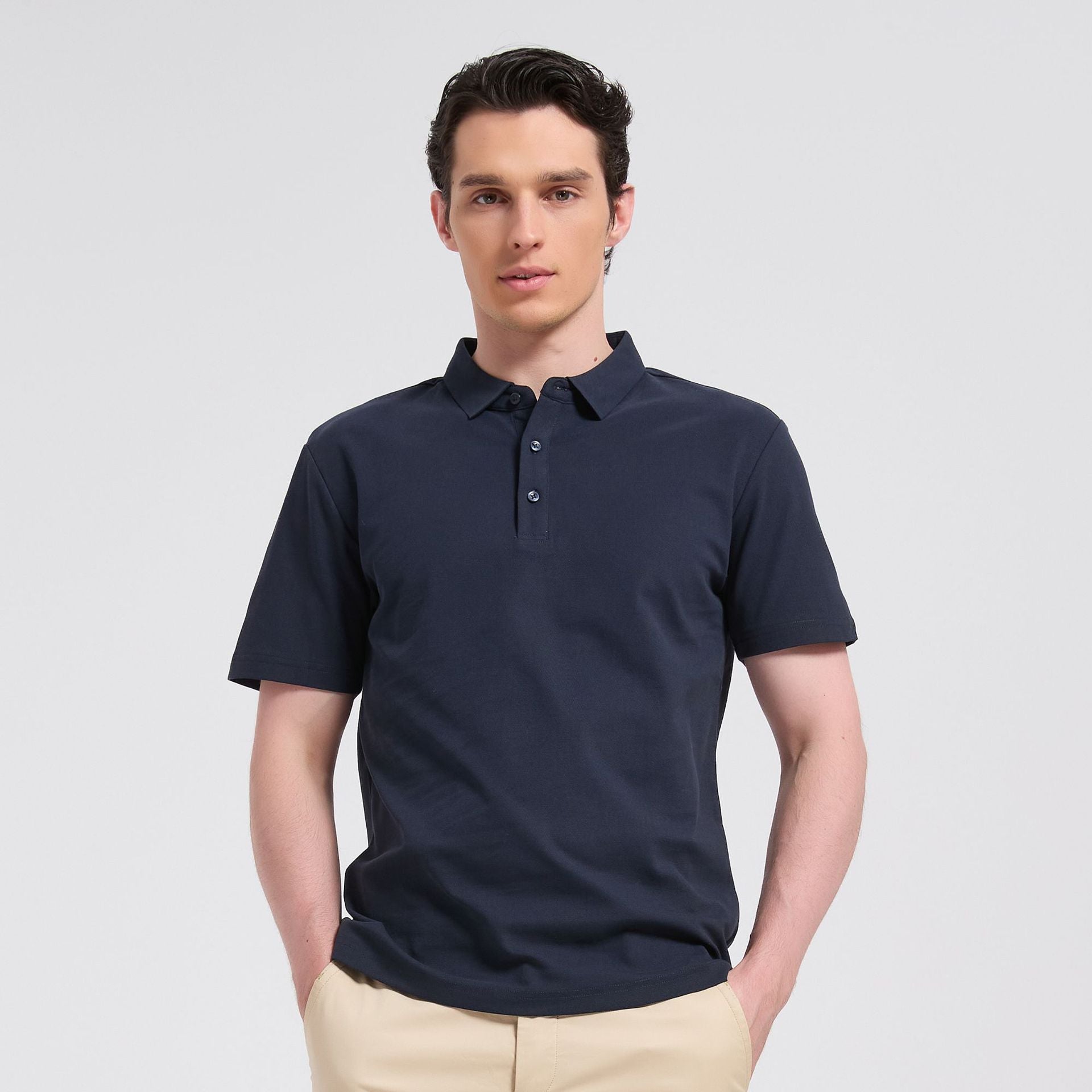 Summer Antibacterial Cotton Polo Shirt