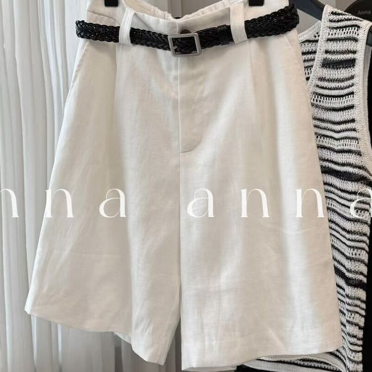 Women's Linen Wide-Leg Shorts