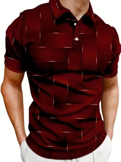 Printed buttoned short-sleeved shirt
