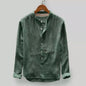 Mens Long Sleeve Stand Collar Shirt