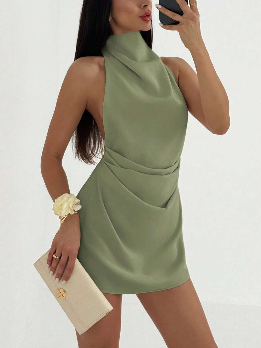 Backless Halter Neck Party Dress
