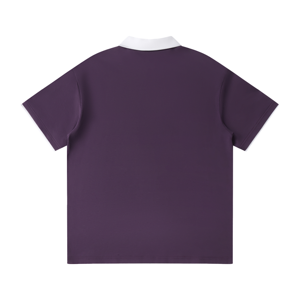 Z Contrast Collar Raglan Polo Shirt