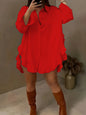 Ruffled loose-fit shirt