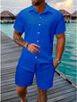 Men's vacation casual shirt and shorts set
