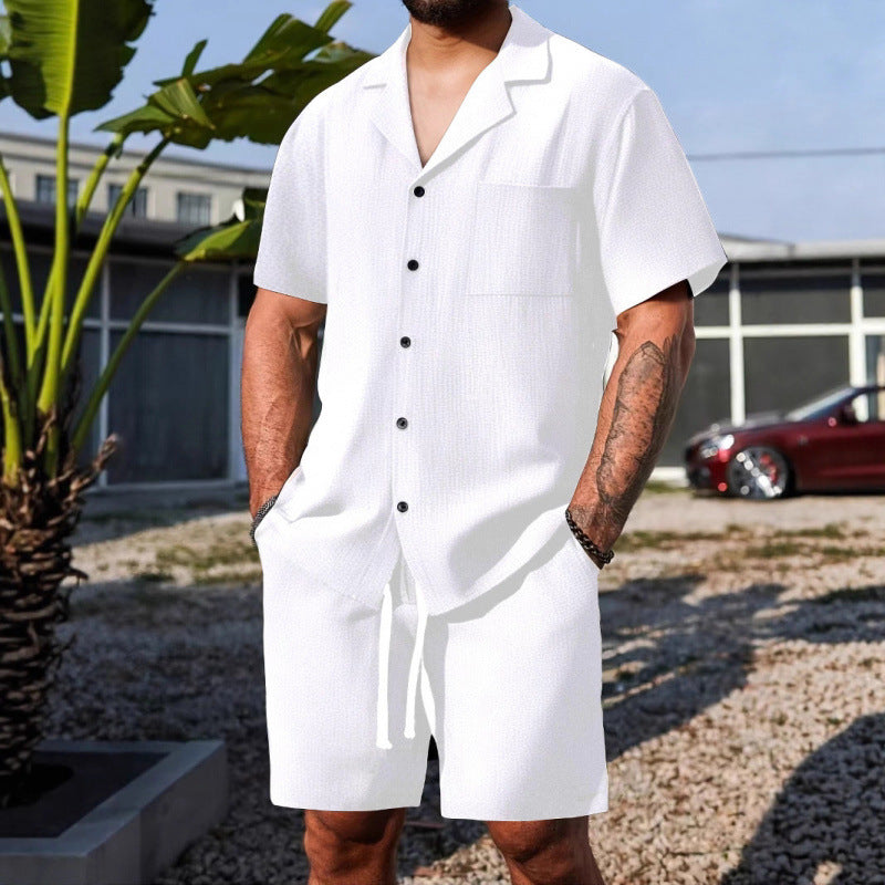 Men's Short Sleeve Shirt and Shorts Set