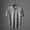 Summer Men's Pure Cotton Short-Sleeve Pineapple Knit Seagull Collar Breathable Thin T-Shirt Solid Color Casual Knitwear Men's Clothing