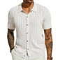 Mens Breathable Short Sleeve Knitted Shirt