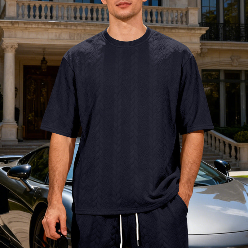 Heavyweight Jacquard Knit T-Shirt