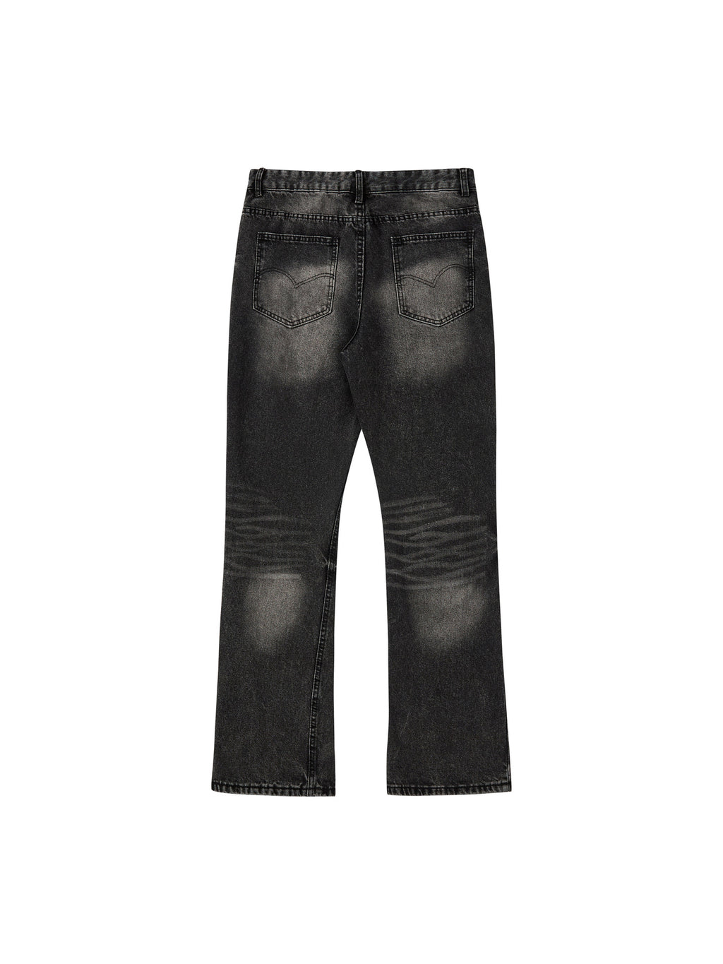 Retro washed black slightly flared jeans