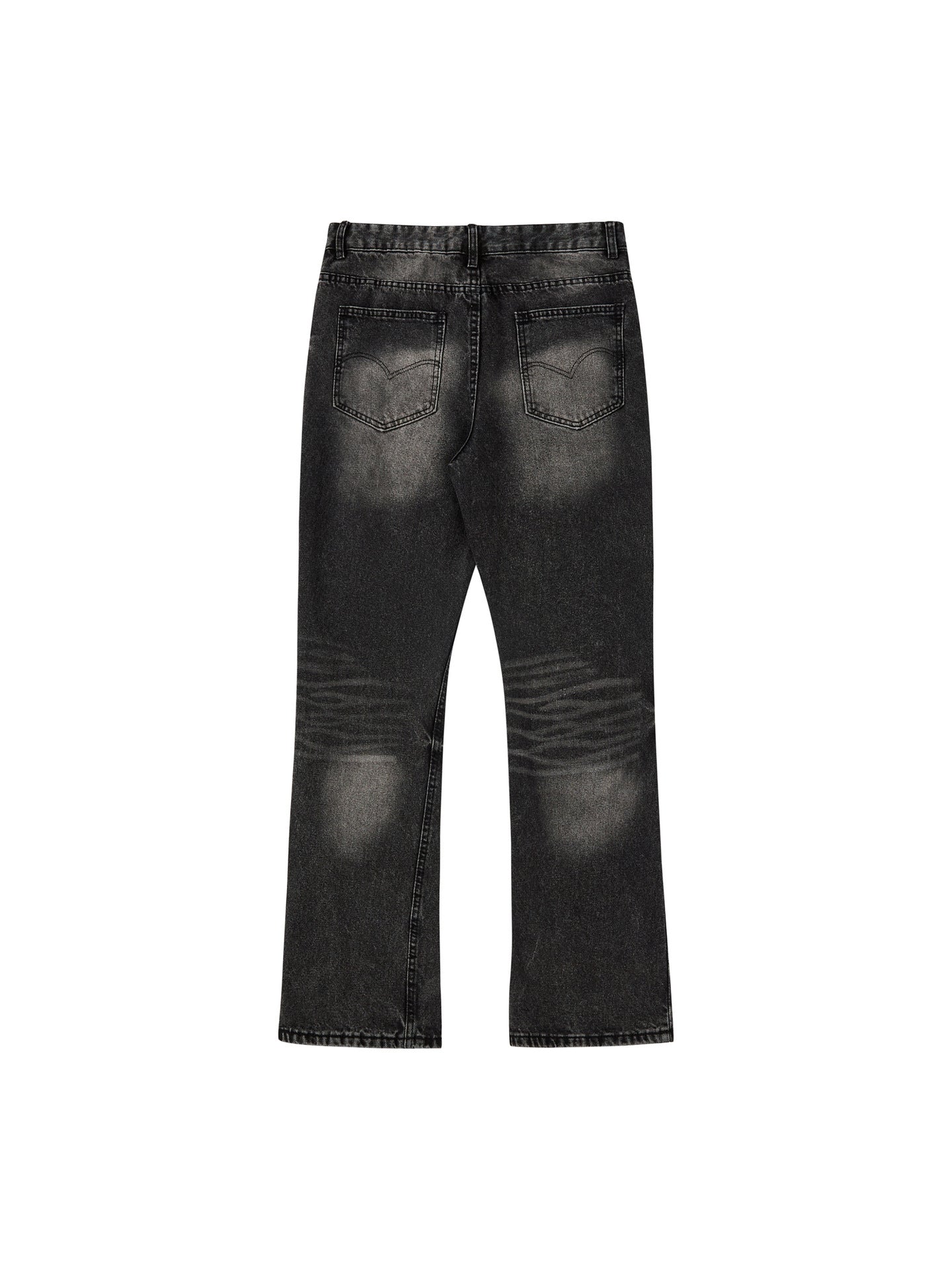 Retro washed black slightly flared jeans