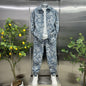 Two-piece embossed short pants for men