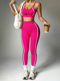 Seamless Yoga Set with High-Waisted Pants and Sports Bra