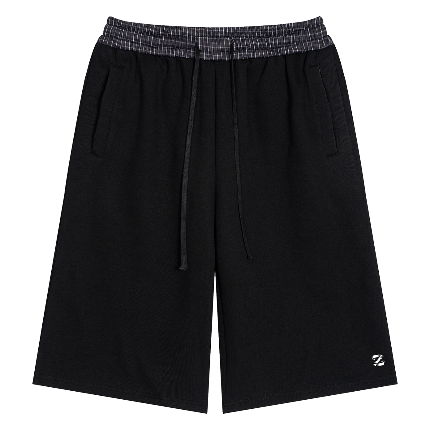 Unisex Plaid Waistband Shorts
