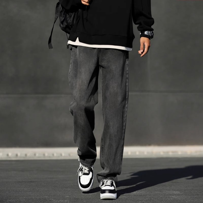 NASA Design Loose Straight Leg Jeans for Men