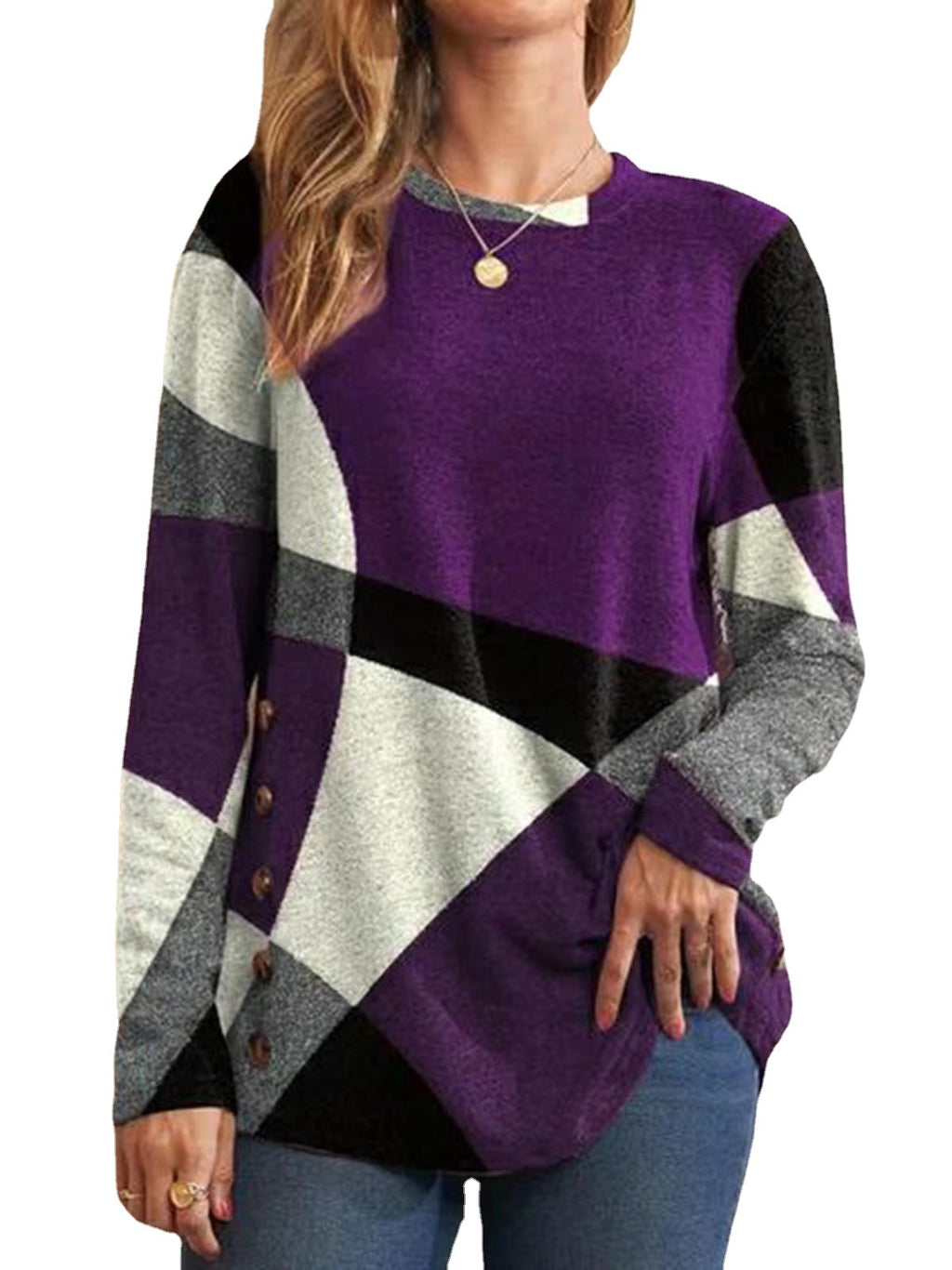 Women's Geometric Print Cotton T-Shirt