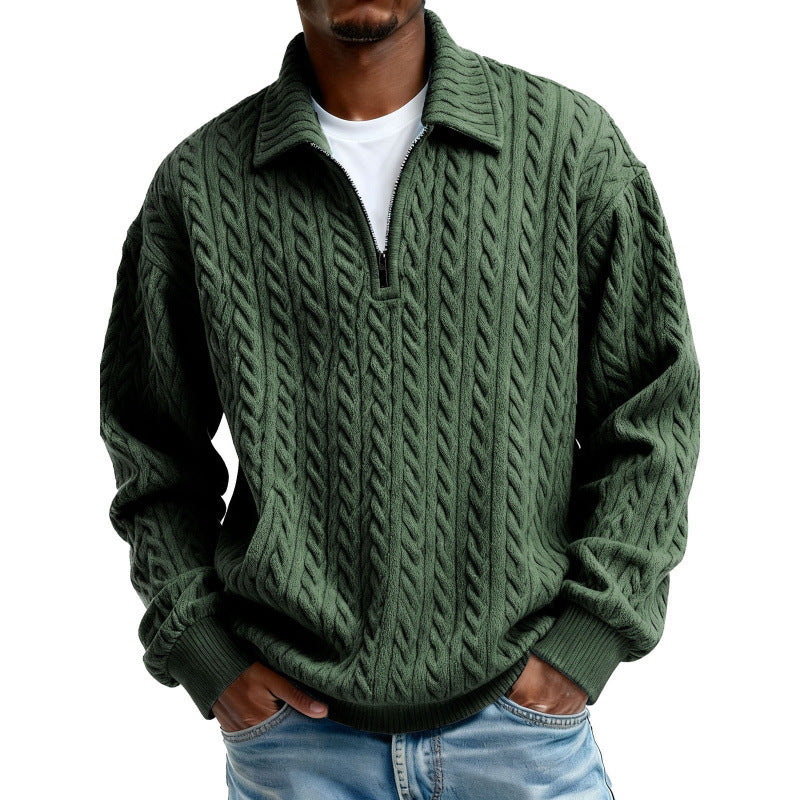 Mens Half Zip Sweatshirt with 3D Digital Print