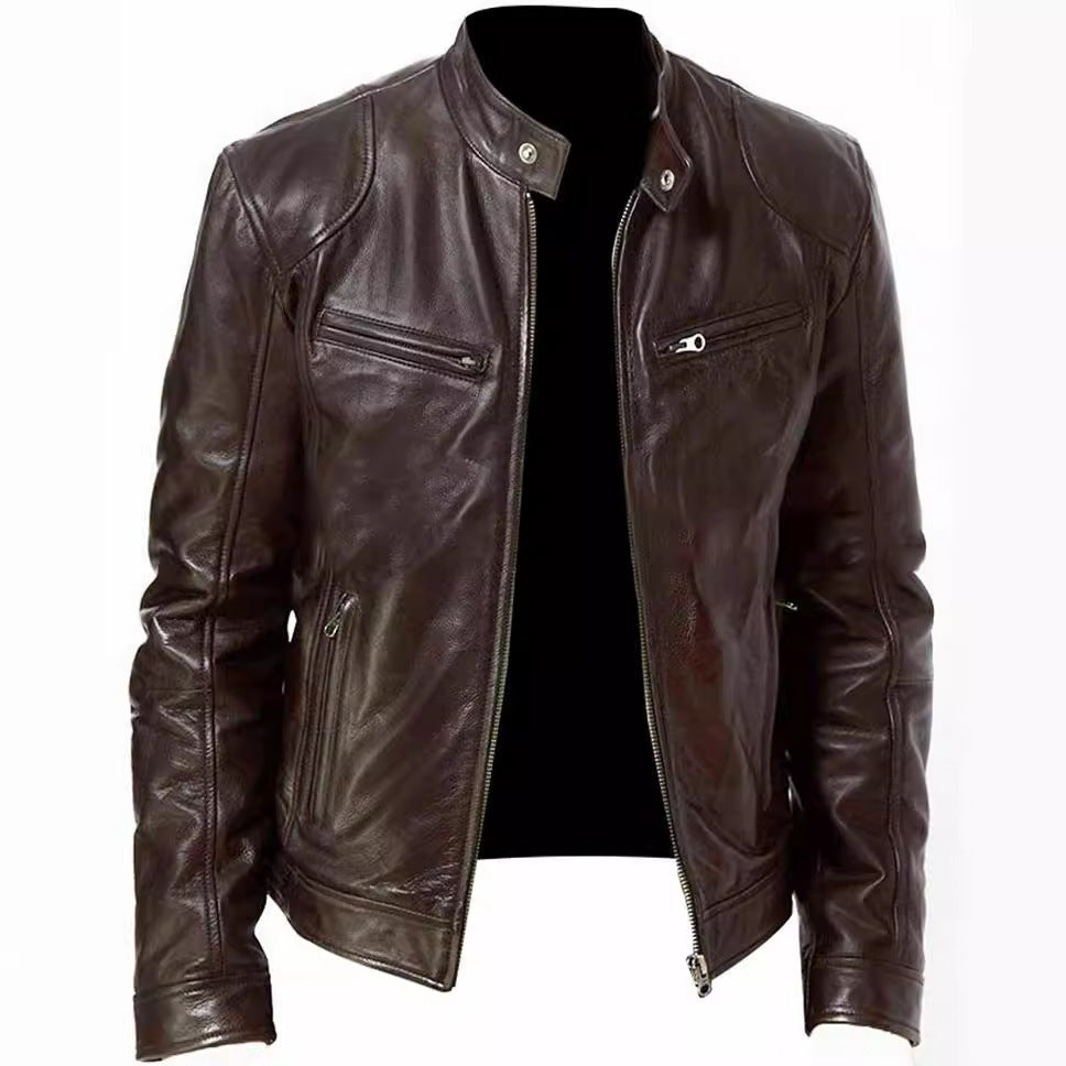Mens Stand Collar Zipper Jacket