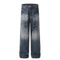 Lightning stripe washed straight leg jeans