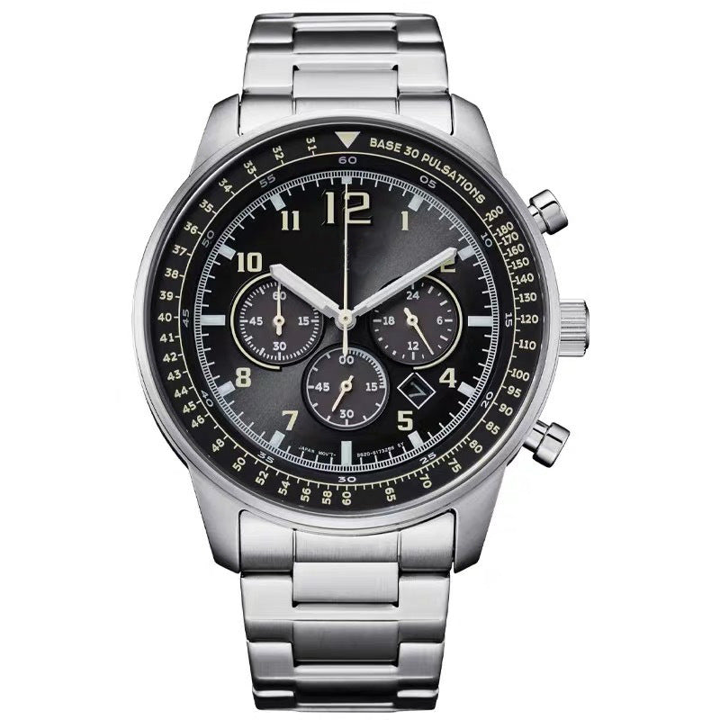 Men's Casual Quartz Watch with Calendar and Luminous Dial