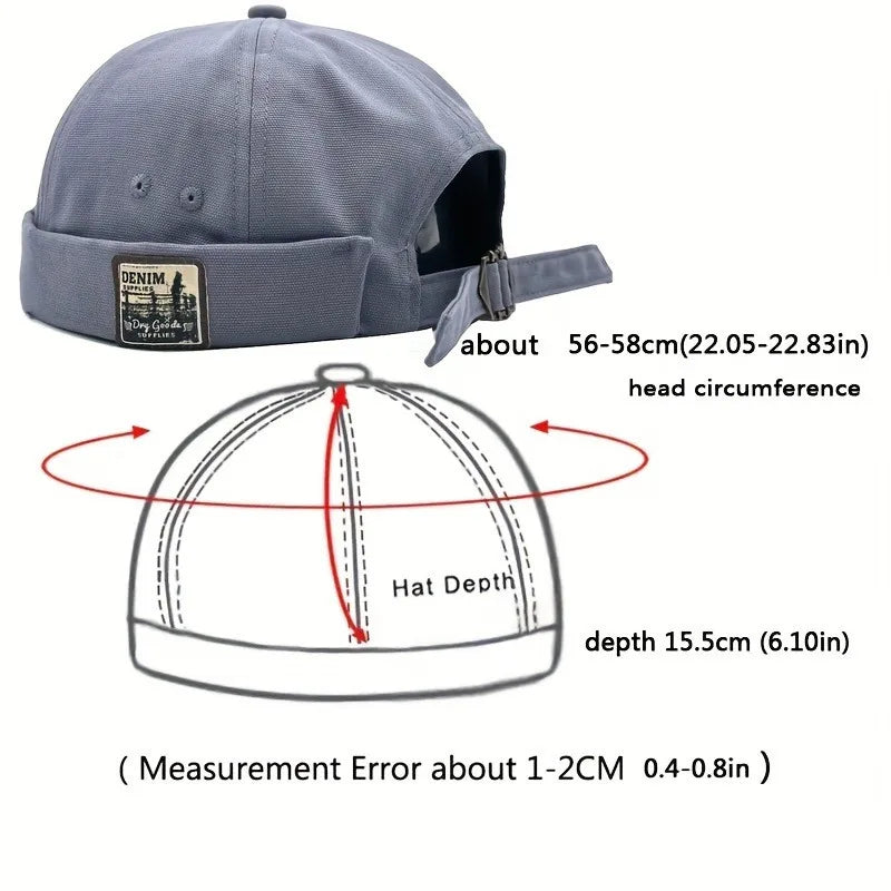 Retro Docker Brimless Rolled Cuff Skull Cap