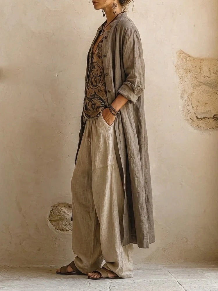 Women's Printed Shirt and Pants Set