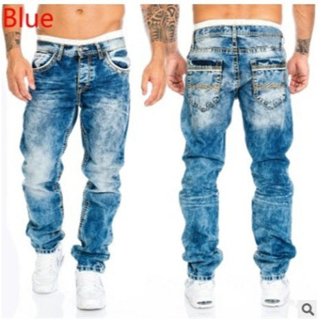 Straight Leg Denim Pants for Men