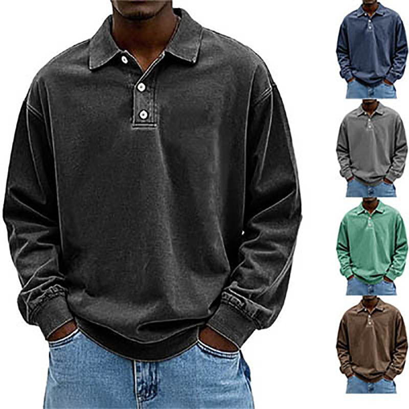 T-shirt with hood and distressed wash finish