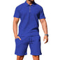 Men's Textured Polo Shirt and Shorts