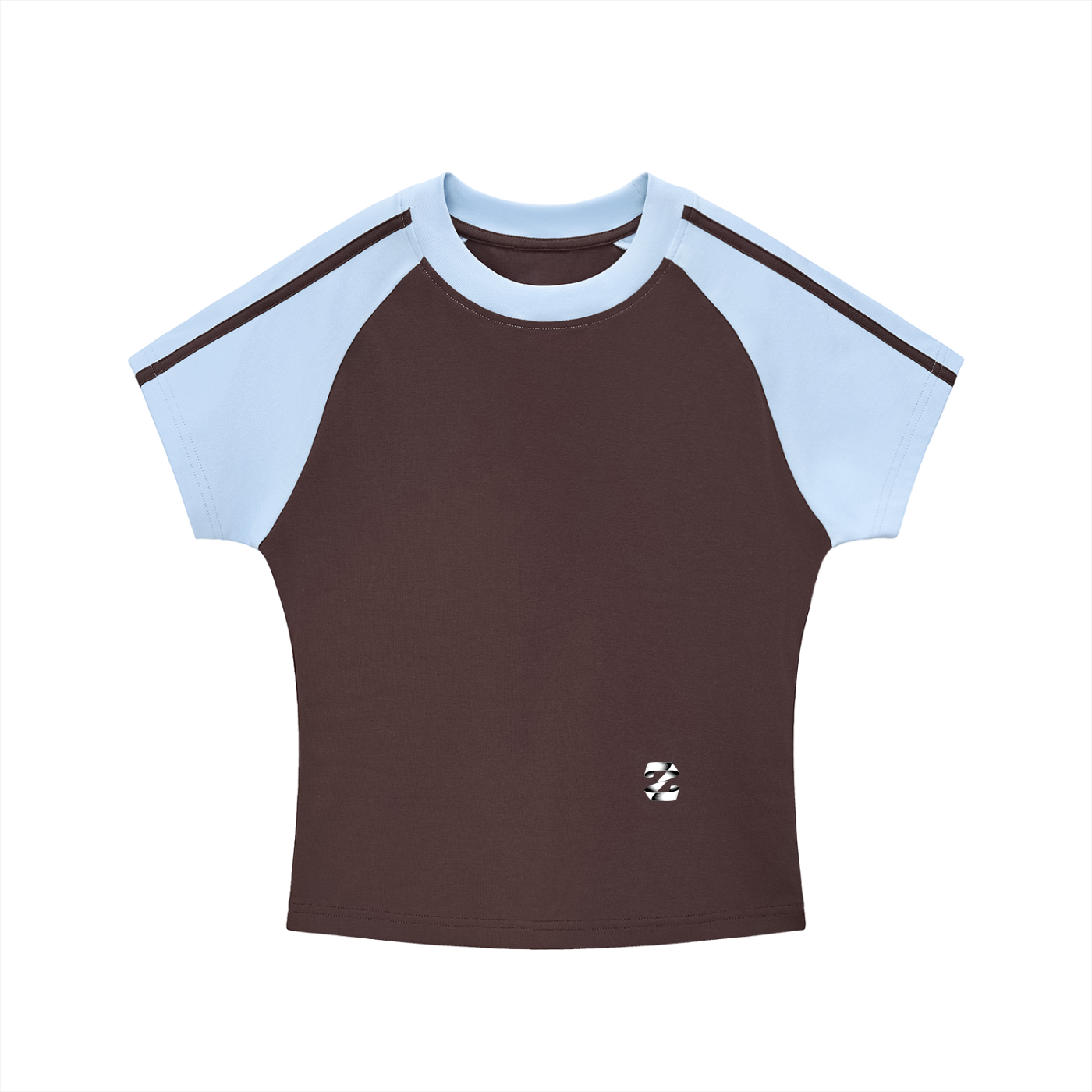 Contrast Stripes Bodycon Raglan  Sleeve T-Shirt